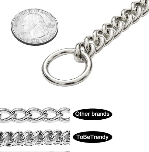 Gold Chain Dog Collar Cuban Link Chain Stainless Steel Metal Links 11MM Heavy Duty Walking Training Collar for Medium Large Dogs(11MM, 24")...