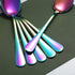 Rainbow Dinner Spoons, Kyraton 6 Pieces 7.5" Stainless Steel Table Spoon With Titanium Colorful Plating, Rainbow Soup Spoons, Dessert Spoons Slive...