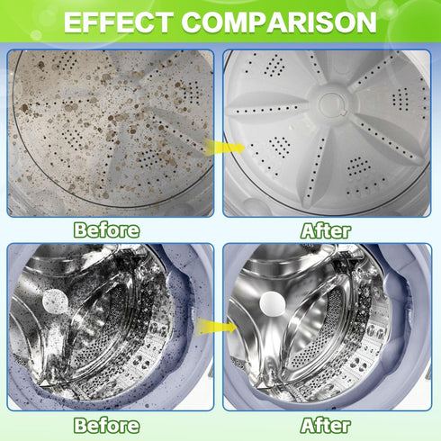 Washing Machine Cleaner Tablets, Deep Clean Front Loader & Top Load Washer, Including HE, 24 Pcs Professional Grade Washer Machine Cleaner Deodori...
