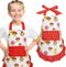 ASPMIZ Cupcake Kids Apron, Red Baking Bib Apron for 2-6 Years Child, Girls Chef Apron with Pockets for Gardening Painting, Adjustable Kitchen Apro...