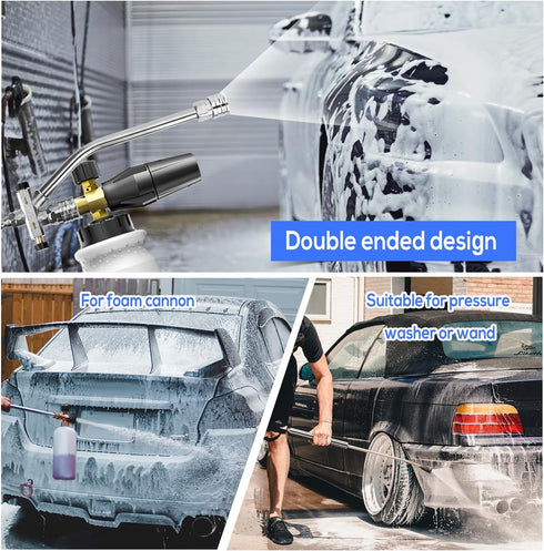 Pressure Washer Extension Wand, 1/4 Inch Quick Connectors Dual-Ended Curved Power Washer Extension Rod/Pole Power Washer Lance Cleaner Accessory f...