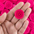Super Z Outlet 100 Pack 1 Inch Buttons Flatback Sewing Colored for Arts & Crafts, Fashion Clothing, DIY Projects (Hot Pink)...