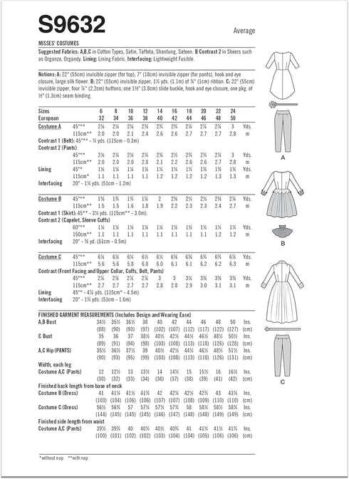 Simplicity Misses' Costumes Sewing Pattern Kit Theresa Laquey, Code S9632, Sizes 6-8-10-12-14, Multicolor...
