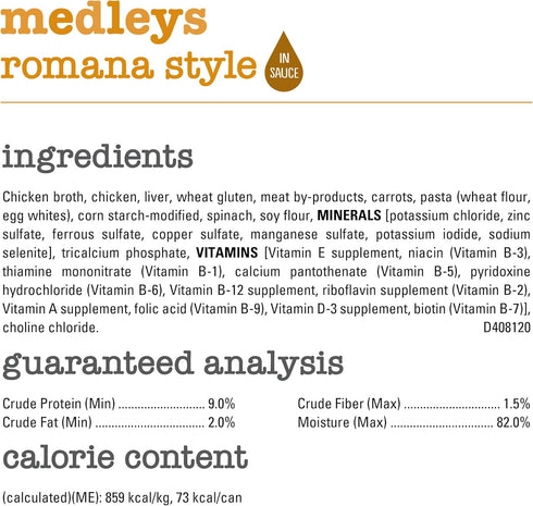 Purina Beneful Wet Dog Food, Medleys Romana Style with Chicken in Sauce - (Pack of 12) 3 oz. Cans...