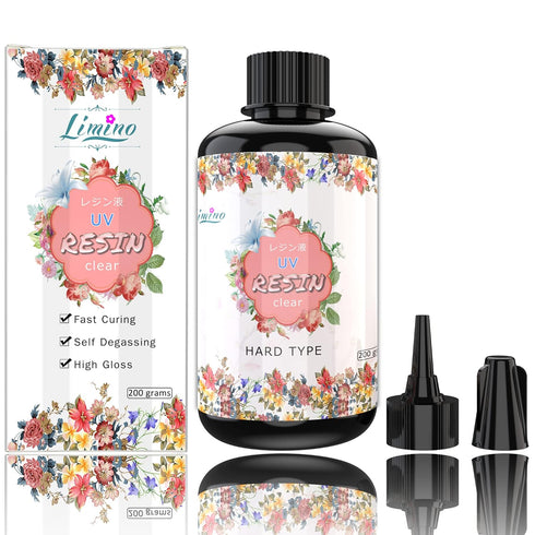 UV Resin - 200g Crystal Clear Ultraviolet Curing for DIY Jewelry Making, Craft Decoration - Hard Transparent Glue Solar Cure Sunlight Activated fo...