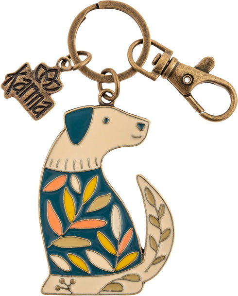 Karma, Women’ Enamel Keychains, Womens Enamel Keychain for Gifts Purse Bag Accessories, Dog...