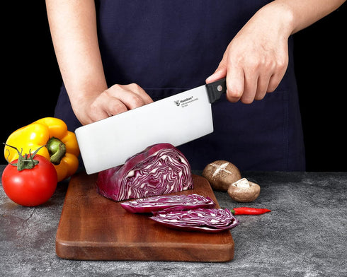 7.5-Inch Nakiri Knife Razor Sharp High Carbon Stainless Steel Meat Cleaver, Vegetable Chopper Kitchen Knife Multipurpose Chef Knife...