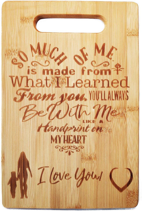 Mothers Present ~ Special Love Heart Poem Bamboo Cutting Board Mom Present Mother Day Mom Birthday Holiday Engraved Side For Decor Display or Hang...