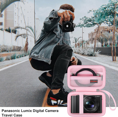 Carrying Case for Panasonic Lumix LX10/ LX100/ ZS60/ ZS70/ ZS80/ ZS200/ ZS100 4K Digital Camera, Vlogging Camera Travel Bag Storage Cover, Mesh Po...