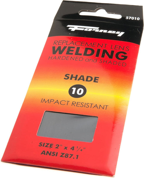 Forney 57010 Lens Replacement Hardened Glass, 4-1/4-Inch-by-2-Inch, Shade-10 , Black...