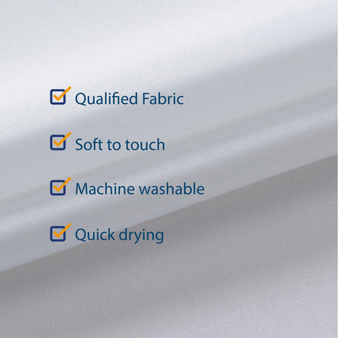 N&Y HOME Fabric Small Stall Shower Curtain Liner Extra Long 36 x 84 inches, Hotel Quality, Washable, Water Repellent, White Bathroom Curtains with...