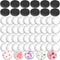 124pcs Craft Magnets Glass w Adhesive Backing and Transparent Clear Glass Cabochons DIY Craft Fridge Magnets Sticker for Refrigerator(62 Sets,1 In...