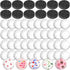 124pcs Craft Magnets Glass w Adhesive Backing and Transparent Clear Glass Cabochons DIY Craft Fridge Magnets Sticker for Refrigerator(62 Sets,1 In...