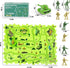 Toy Puzzle Track wiht Army Figures Race Car for Kids Age 3-5, Plastic Puzzle Track Toy Tank Vehicle, Car Tracks for Toddlers 4 5 6 7 Year Old, Mil...