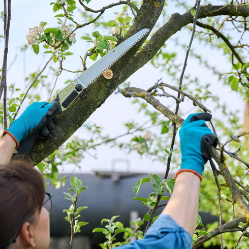 Hand Pruning Saw with Scabbard 11 Inch Gardening Hand Saw Tree Limb Cutter Garden Pruner Tool for Camping, Trimming Dry Wood and Fruit Trees, Easy...
