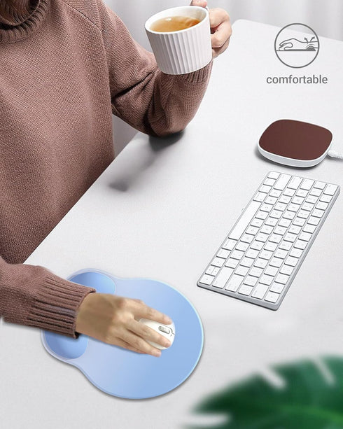 Ergonomic Mouse Pad Wrist Support, Comfortable Mouse Pad Wrist Rest, Relieve Wrist Pain Gel Mouse pad, Non-Slip Rubber Base Mousepad for Laptop, C...