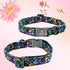 Lionheart glory Dog Collar Darkblue Flower Dog Bow Collars Floral Dog Collar with Bow Male or Female Spring Fall Pet Gift Durable Adjustable Dog C...