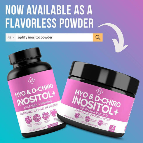 Premium Inositol Supplement - Myo-Inositol and D-Chiro Inositol Plus Folate and Vitamin D - Ideal 40:1 Ratio - Hormone Balance & Healthy Ovarian S...