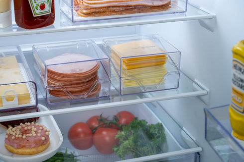 Mini Deli Keeper, Storage Container for Fridge | Food Storage Box with Lid | Small Cold Cuts Holder and Organizer for Refrigerator | Made in USA...