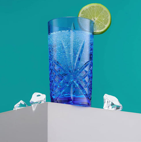 Godinger Acrylic Highball Glasses, Tall Beverage Highballs Drinking Glasses Cups, Shatterproof and Reusable Tumbler Cups - Dublin Collection, Set ...