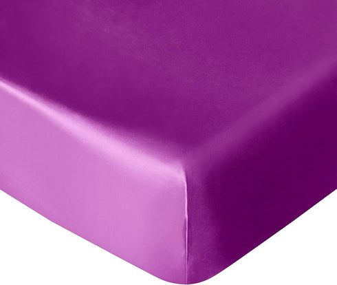 NTBAY Silk Satin Fitted Crib Sheet, Super Soft and Silky 28x52 Crib Sheet for Standard Crib and Toddler Mattresses, Boys, Girls, Unisex, Purple, 2...