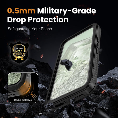 IP68 Waterproof Case for Google Pixel 8A, 100% passed the waterproof quality test,360° full-enclosure design,dustproof, underwater phone case,Blac...