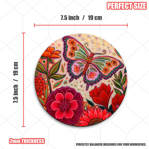 Mouse Pad Round - 7.5 x 7.5 inch x 2mm - ANTI SLIP BASE - ULTRA SMOOTH SURFACE- COMFORT and PRECISION CONTROL – COOL, CUTE and FUNNY DESK ACCESSOR...