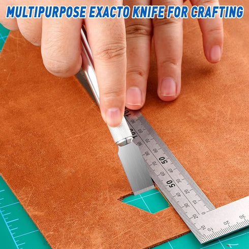 DIYSELF 100 Pack Exacto Knife Blade Refills #18, Hobby Blades Replacement, #18 Craft Knife Blades for Scrapbooking, Stencil, High Carbon Steel Exa...