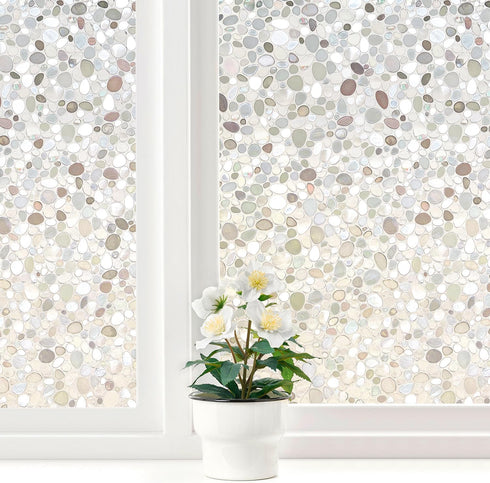 LEMON CLOUD Window Film, Vinyl Clings, Stained 3D Decorative Stickers for Glass, Static Door Tinted Window Decals, Frosted Privacy, Self-Adhesive,...