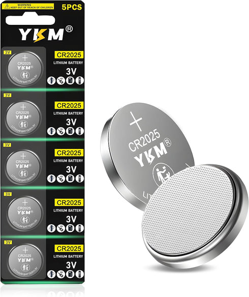 5 Pack CR2025 Battery DL2025 ECR2025 BR2025 2025 3V Lithium Coin Battery for Airtag Car Remote Key Fob Scale Watch Battery...