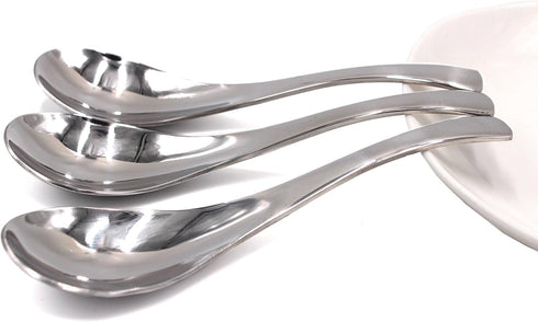 Set of 6-6.5 x1.8 Inches Functional Heavy-Weight Stainless Steel Soup Spoons Table Spoons with Modern Look Excellent Shape (6)...