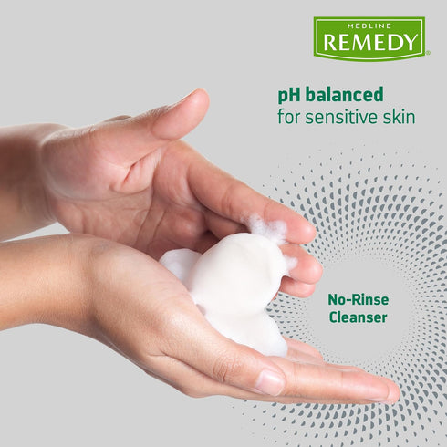 Medline Remedy Specialized No-Rinse Foam Cleanser, Gentle Skincare Solution, 8 oz. Bottle...
