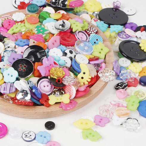 Chenkou Craft Random 100pcs Small Plastic Buttons DIY Sewing Craft Accessory (Mix)...
