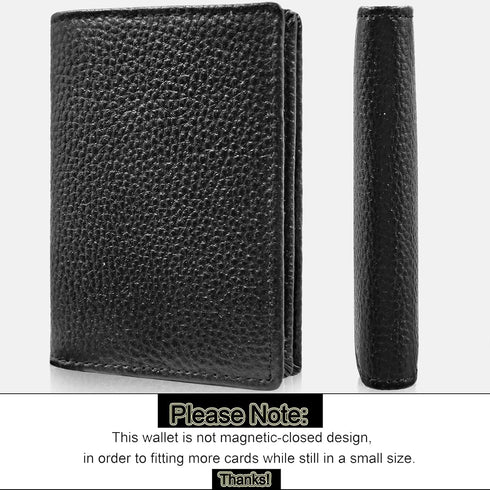 Outrip Genuine Leather Business Card Holder Name Card Case Credit Card Wallet with ID Window RFID Blocking (Black)...
