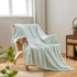 NEWCOSPLAY Super Soft Throw Blanket Mint Premium Silky Flannel Fleece Leaves Pattern Lightweight Bed Blanket All Season Use (Mint, Throw(50"x60"))...
