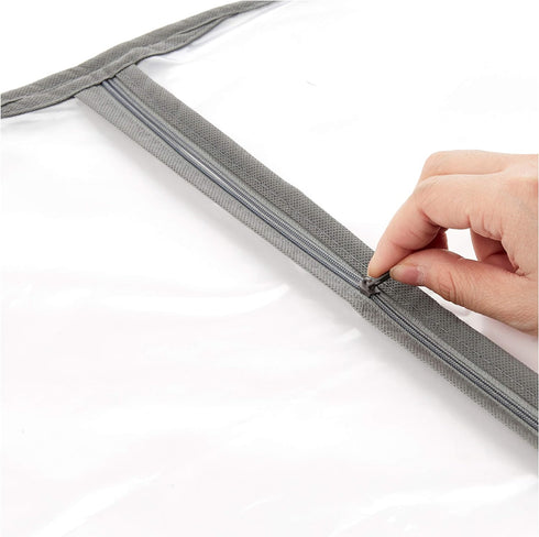 Amazon Basics Zippered Peva Garment Storage Bag, 5-Pack, White...