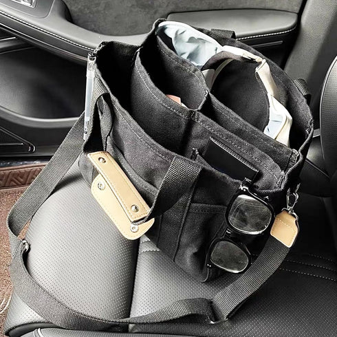 Women Canvas Tote Bag with Multi Pockets High Capacity Handbag Leisure Bag for Mommy Storage Bag...