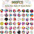 960Pcs Polymer Clay Beads Bracelet Making Kit, 48 Styles Trendy Cute Fruit Smile Face Mixed y2k Beads Charms for Bracelets Necklace Earring Jewelr...