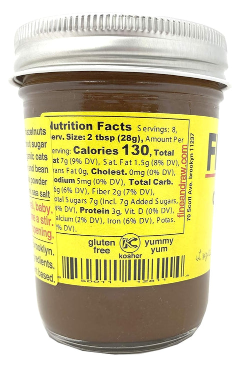 Fine & Raw Hazelnut Butter Spread 8 Ounce – Clean Ingredients, Vegan, and Organic Hazelnut Spread (Oat Milk Chocolate Hazelnut)...