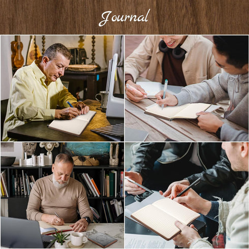 CAGIE Leather Vintage Journal for Men Soft Cover Lined Pages Notebook 180 Lay Flat for Writing Travel Diary, 5.7'' x 8.3'', Grey...