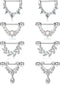 JOERICA 4 Pairs 14G Nipple Rings for Women 316L Stainless Steel Heart Teardrop Moon Star Opal Leaf CZ Barbell Nipple Rings Set Cute Nipplerings Pi...