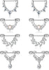 JOERICA 4 Pairs 14G Nipple Rings for Women 316L Stainless Steel Heart Teardrop Moon Star Opal Leaf CZ Barbell Nipple Rings Set Cute Nipplerings Pi...