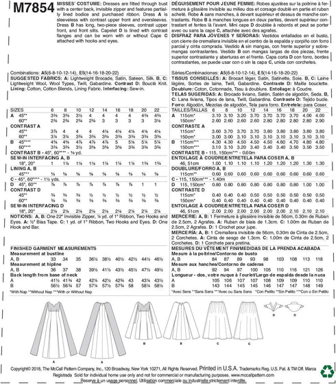 McCall's Women's Fantasy Dress Cosplay Costume, Sizes 14-22 Sewing Pattern...