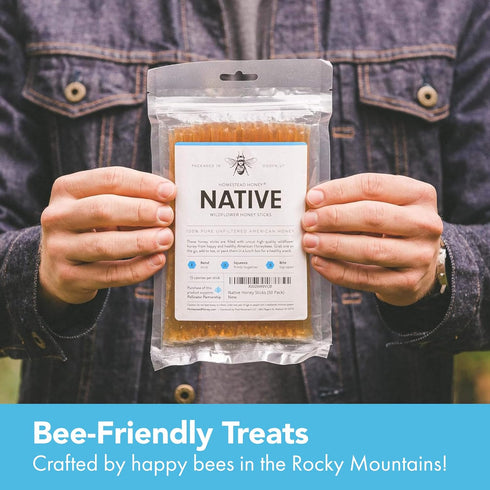 Homestead Honey Native Honey Sticks for Tea - 50-Pack Bulk Packets, Single Serve - Pure Wildflower Honey Straws - Easy-to-Open Honeycomb Stir Stic...