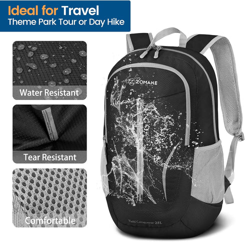 ZOMAKE Ultra Lightweight Packable Backpack 25L - Foldable Hiking Backpacks Water Resistant Small Folding Daypack for Travel(Black)...