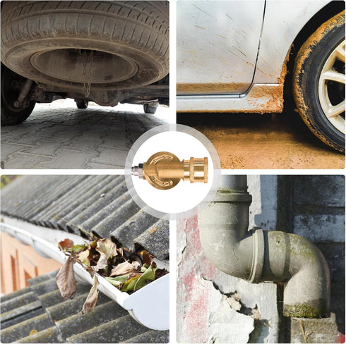 Giraffe Tools Pressure Washer Pivoting Coupler, 7 Angles Gutter Cleaner Attachment, 240 Degree Rotation, 1/4“ Quick Connect, 4000 PSI...