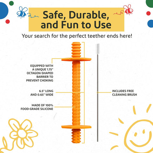 Hollow Teething Tubes - Baby Teething Toys for Babies 0-6 Months, Teething Toys for Babies 6-12 Months - Baby Teether, Teething Straws, Teething S...
