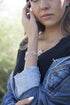 Butterfly Link Charm Bracelet with Premium Birthstone Crystal, Silver-Tone, 7”+2” Chain...