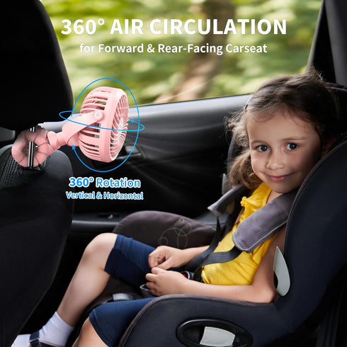 AMACOOL Battery Operated Stroller Fan Flexible Tripod Clip On Fan with 3 Speeds and Rotatable Handheld Personal Fans for Car Seat Crib Bike Treadm...