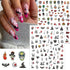 Terror Halloween Nail Art Stickers Decals Pumpkin Mouth Nail Decals 3D Self-Adhesive Skull Clown Face Nail Supplies Bat Spider Web Design Nail Art...